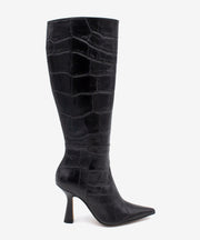 RILEY - Bota alta de mujer de tacón alto para vresrtir de print cocodrilo - Zapatos Negros - Zapatos de mujer Ángel Alarcón - Women Shoes 2026