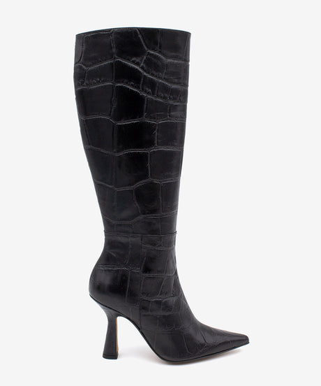 RILEY - Bota alta de mujer de tacón alto para vresrtir de print cocodrilo - Zapatos Negros - Zapatos de mujer Ángel Alarcón - Women Shoes 2026