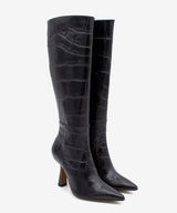 RILEY - Bota alta de mujer de tacón alto para vresrtir de print cocodrilo - Zapatos Negros - Zapatos de mujer Ángel Alarcón - Women Shoes 2026
