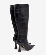 RILEY - Bota alta de mujer de tacón alto para vresrtir de print cocodrilo - Zapatos Negros - Zapatos de mujer Ángel Alarcón - Women Shoes 2026