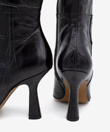 RILEY - Bota alta de mujer de tacón alto para vresrtir de print cocodrilo - Zapatos Negros - Zapatos de mujer Ángel Alarcón - Women Shoes 2026