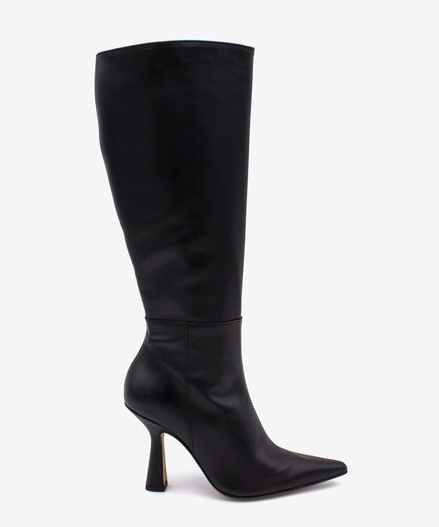RILEY - Bota alta de tacón alto con puntera fina de piel lisa - Zapatos Negros - Zapatos de mujer Ángel Alarcón - Women Shoes 2026