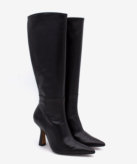 RILEY - Bota alta de tacón alto con puntera fina de piel lisa - Zapatos Negros - Zapatos de mujer Ángel Alarcón - Women Shoes 2026