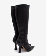RILEY - Bota alta de tacón alto con puntera fina de piel lisa - Zapatos Negros - Zapatos de mujer Ángel Alarcón - Women Shoes 2026