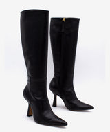 RILEY - Bota alta de tacón alto con puntera fina de piel lisa - Zapatos Negros - Zapatos de mujer Ángel Alarcón - Women Shoes 2026