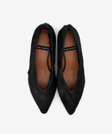 MARGO - Zapato de salón de tacón bajo fabricado en pelo negro - Zapatos Negros - Zapatos de mujer Ángel Alarcón - Women Shoes 2026