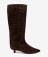 ELSA - Bota alta de tacón bajo con caña alta de serraje print croco - Zapatos m. oscuro - Zapatos de mujer Ángel Alarcón - Women Shoes 2026