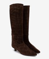 ELSA - Bota alta de tacón bajo con caña alta de serraje print croco - Zapatos m. oscuro - Zapatos de mujer Ángel Alarcón - Women Shoes 2026