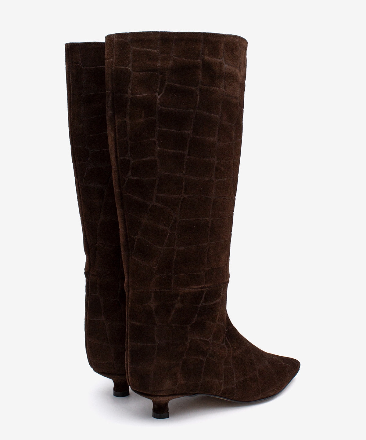 ELSA - Bota alta de tacón bajo con caña alta de serraje print croco - Zapatos m. oscuro - Zapatos de mujer Ángel Alarcón - Women Shoes 2026