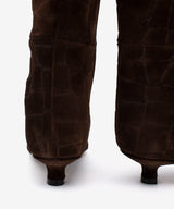 ELSA - Bota alta de tacón bajo con caña alta de serraje print croco - Zapatos m. oscuro - Zapatos de mujer Ángel Alarcón - Women Shoes 2026