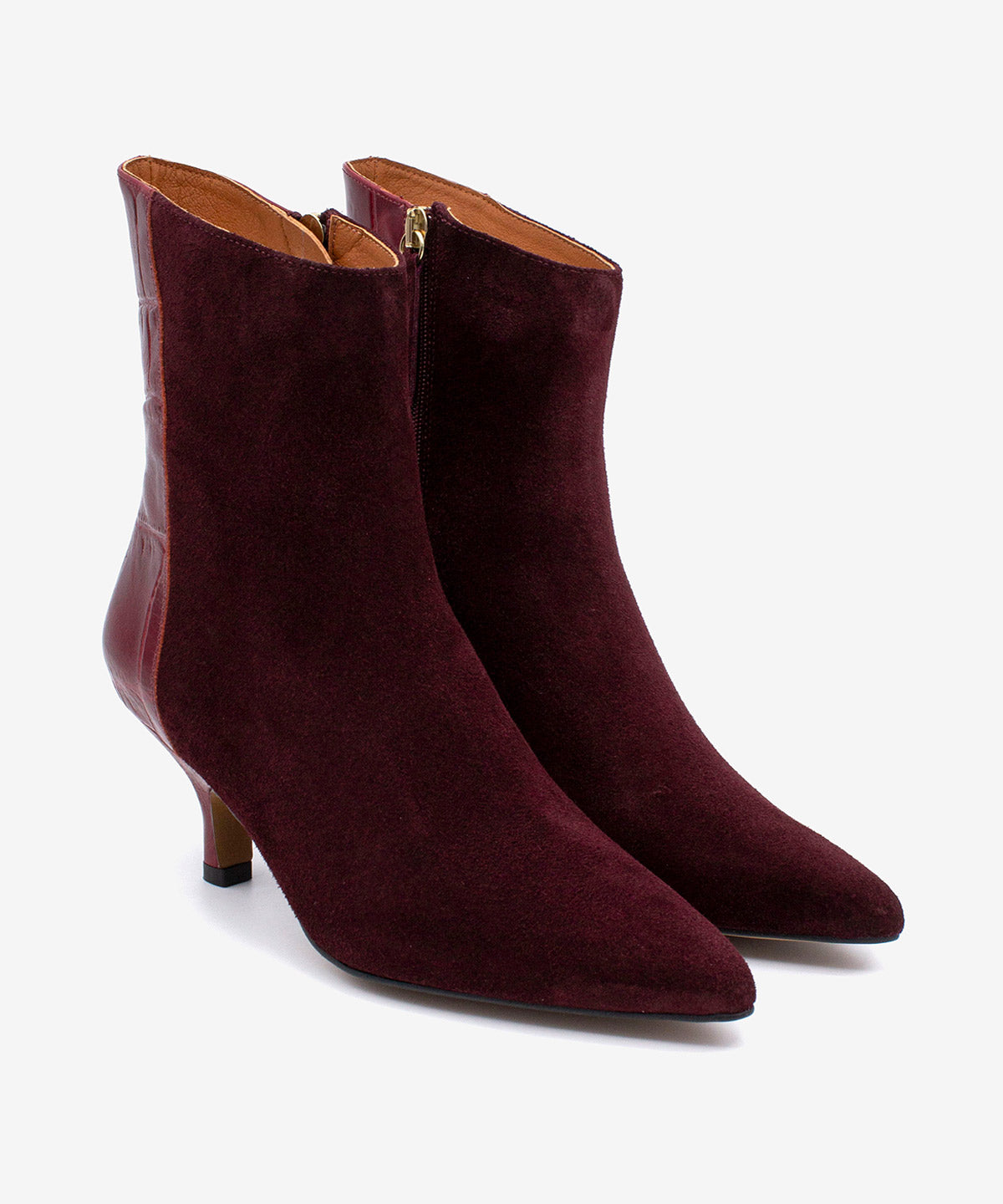 CHANTEL - Botín de mujer elegante con tacón de serraje y print cocodrilo - Zapatos Negros - Zapatos de mujer Ángel Alarcón - Women Shoes 2026