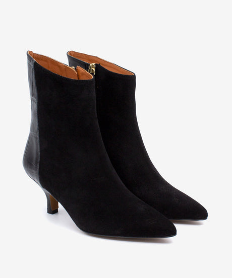 CHANTEL - Botín de mujer elegante con tacón de serraje y print cocodrilo - Zapatos Negros - Zapatos de mujer Ángel Alarcón - Women Shoes 2026
