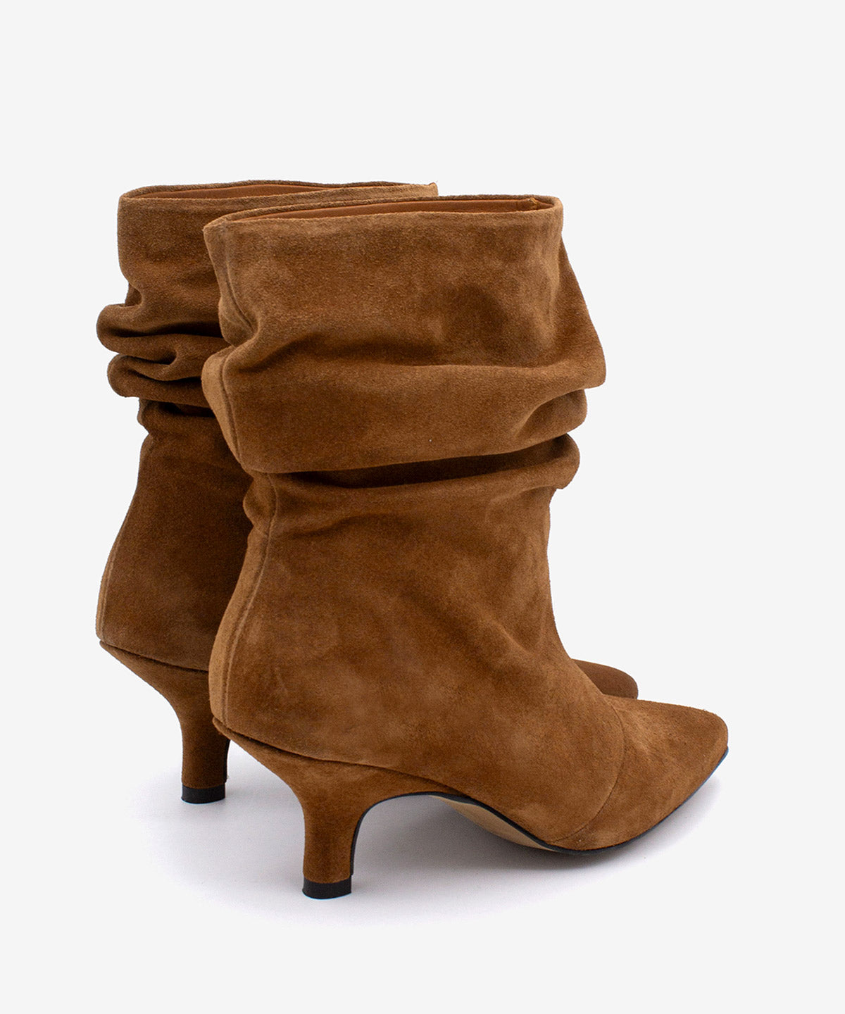 LISETTE - Botín de tacón fino con caña arrugada de serraje - Zapatos marrones - Zapatos de mujer Ángel Alarcón - Women Shoes 2026