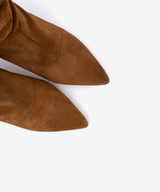 LISETTE - Botín de tacón fino con caña arrugada de serraje - Zapatos marrones - Zapatos de mujer Ángel Alarcón - Women Shoes 2026