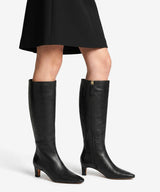 AVALON - Bota alta con cremallera y tacón de piel lisa - Zapatos Negros - Zapatos de mujer Ángel Alarcón - Women Shoes 2026