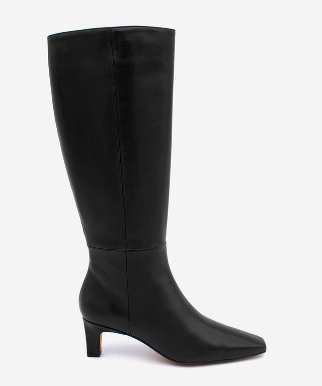 AVALON - Bota alta con cremallera y tacón de piel lisa - Zapatos Negros - Zapatos de mujer Ángel Alarcón - Women Shoes 2026