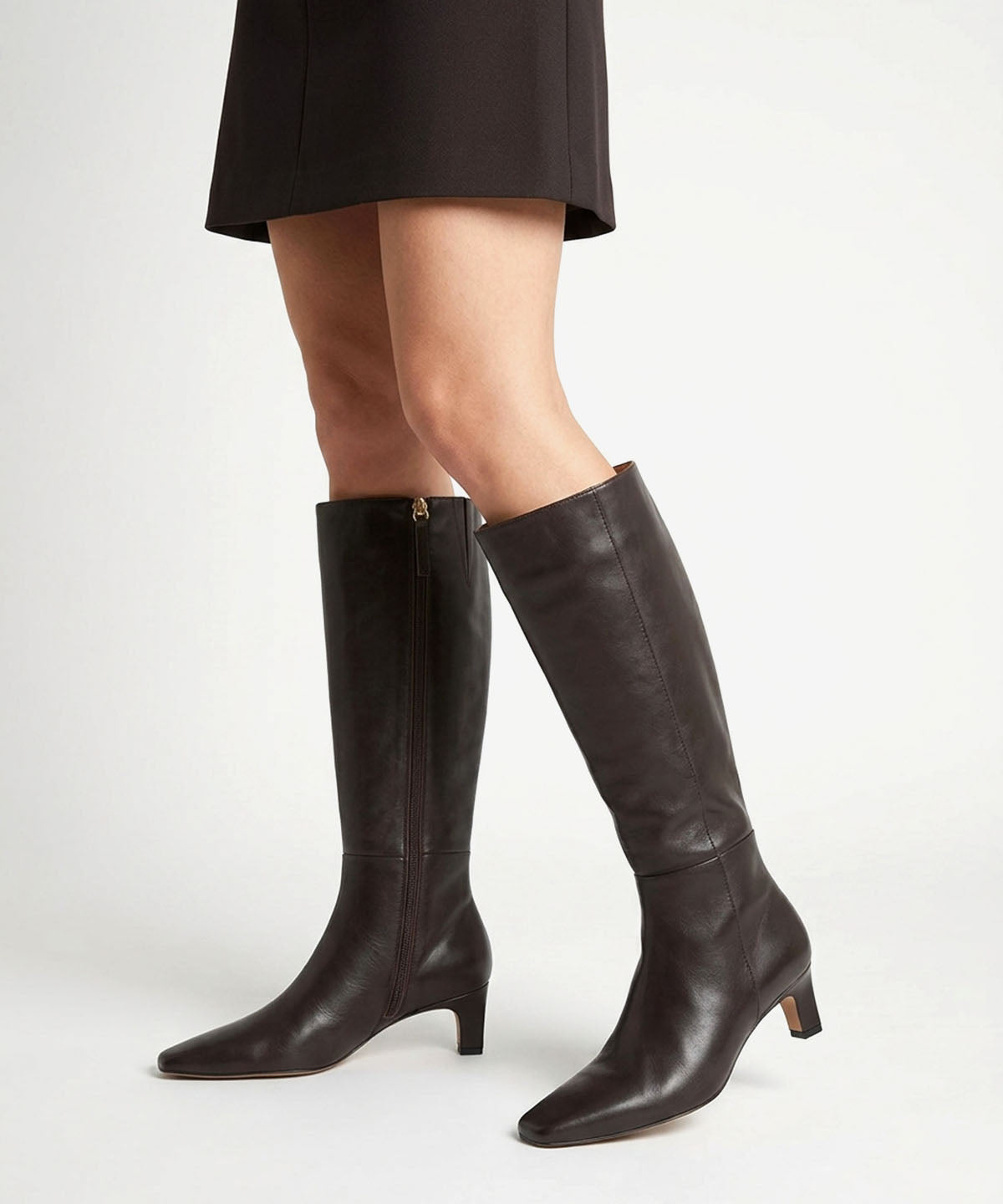 AVALON - Bota alta con cremallera y tacón de piel lisa - Zapatos Negros - Zapatos de mujer Ángel Alarcón - Women Shoes 2026