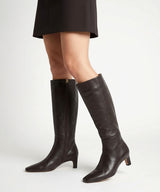 AVALON - Bota alta con cremallera y tacón de piel lisa - Zapatos Negros - Zapatos de mujer Ángel Alarcón - Women Shoes 2026