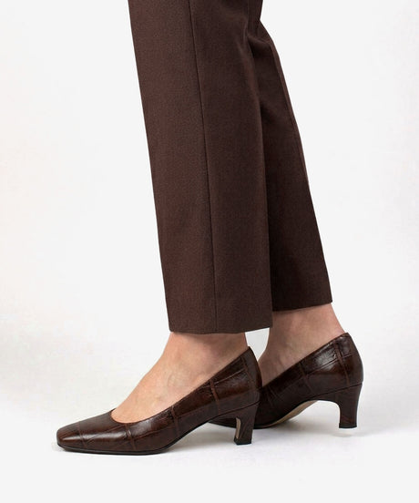 AMARIS - Zapatos de salón con tacón bajo cómodos de piel print croco - Zapatos m. oscuro - Zapatos de mujer Ángel Alarcón - Women Shoes 2026