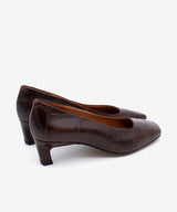 AMARIS - Zapatos de salón con tacón bajo cómodos de piel print croco - Zapatos m. oscuro - Zapatos de mujer Ángel Alarcón - Women Shoes 2026