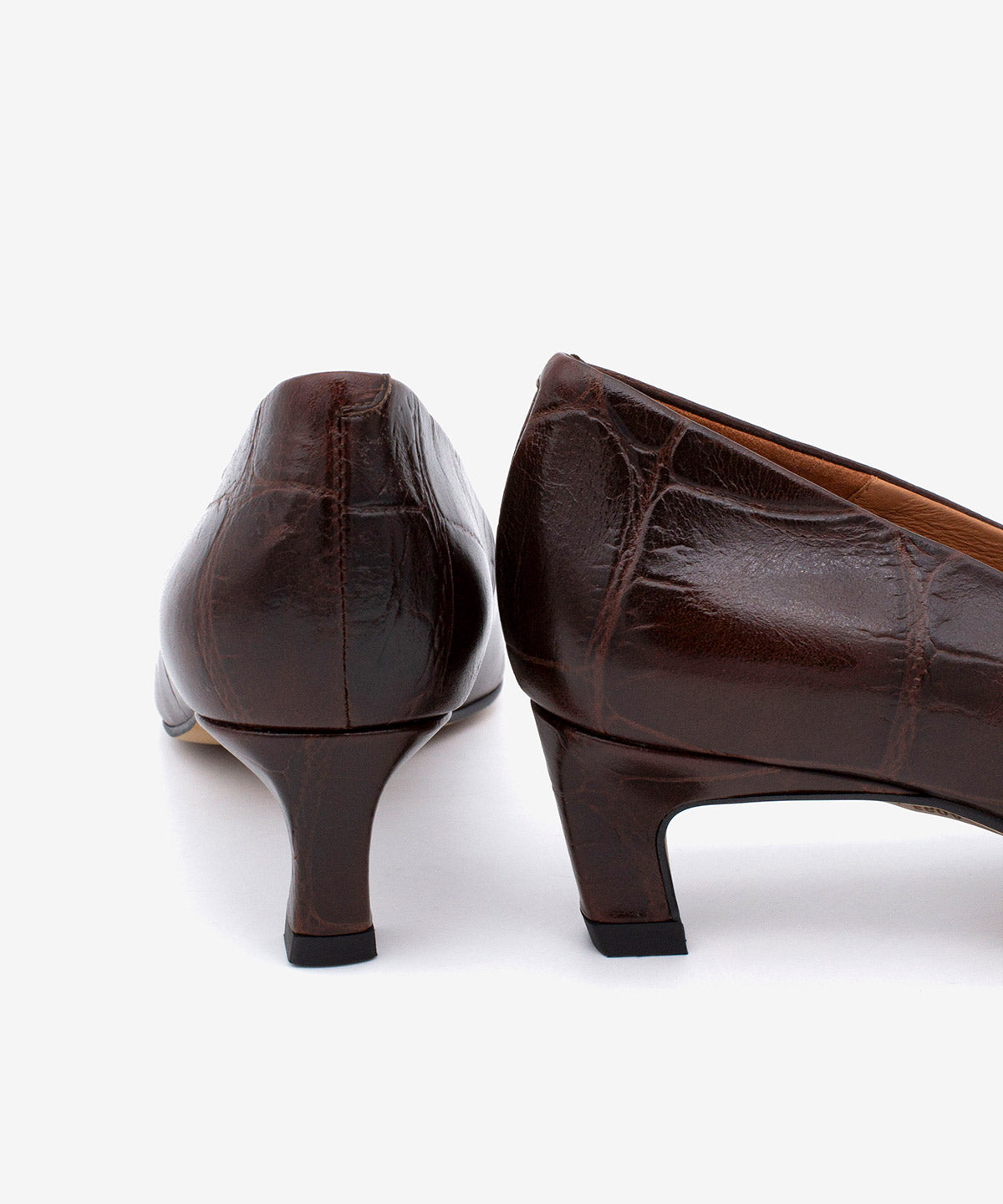AMARIS - Zapatos de salón con tacón bajo cómodos de piel print croco - Zapatos m. oscuro - Zapatos de mujer Ángel Alarcón - Women Shoes 2026