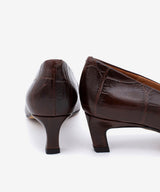 AMARIS - Zapatos de salón con tacón bajo cómodos de piel print croco - Zapatos m. oscuro - Zapatos de mujer Ángel Alarcón - Women Shoes 2026