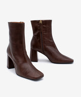 DRIMIA - Botín de mujer cómodo con tacón ancho de piel texturizada - Zapatos Negros - Zapatos de mujer Ángel Alarcón - Women Shoes 2026