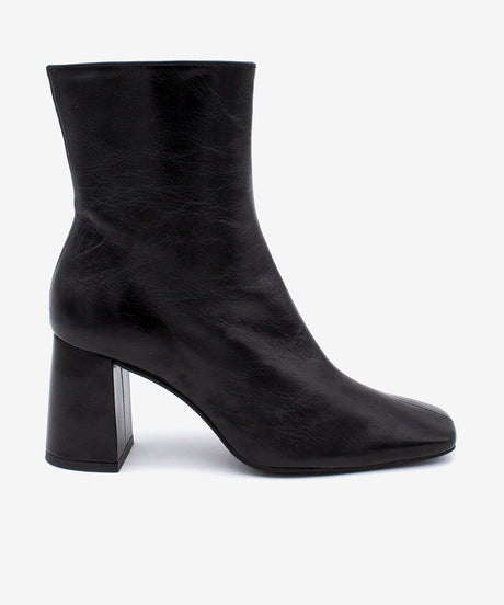 DRIMIA - Botín de mujer cómodo con tacón ancho de piel texturizada - Zapatos Negros - Zapatos de mujer Ángel Alarcón - Women Shoes 2026