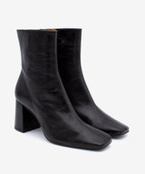 DRIMIA - Botín de mujer cómodo con tacón ancho de piel texturizada - Zapatos Negros - Zapatos de mujer Ángel Alarcón - Women Shoes 2026
