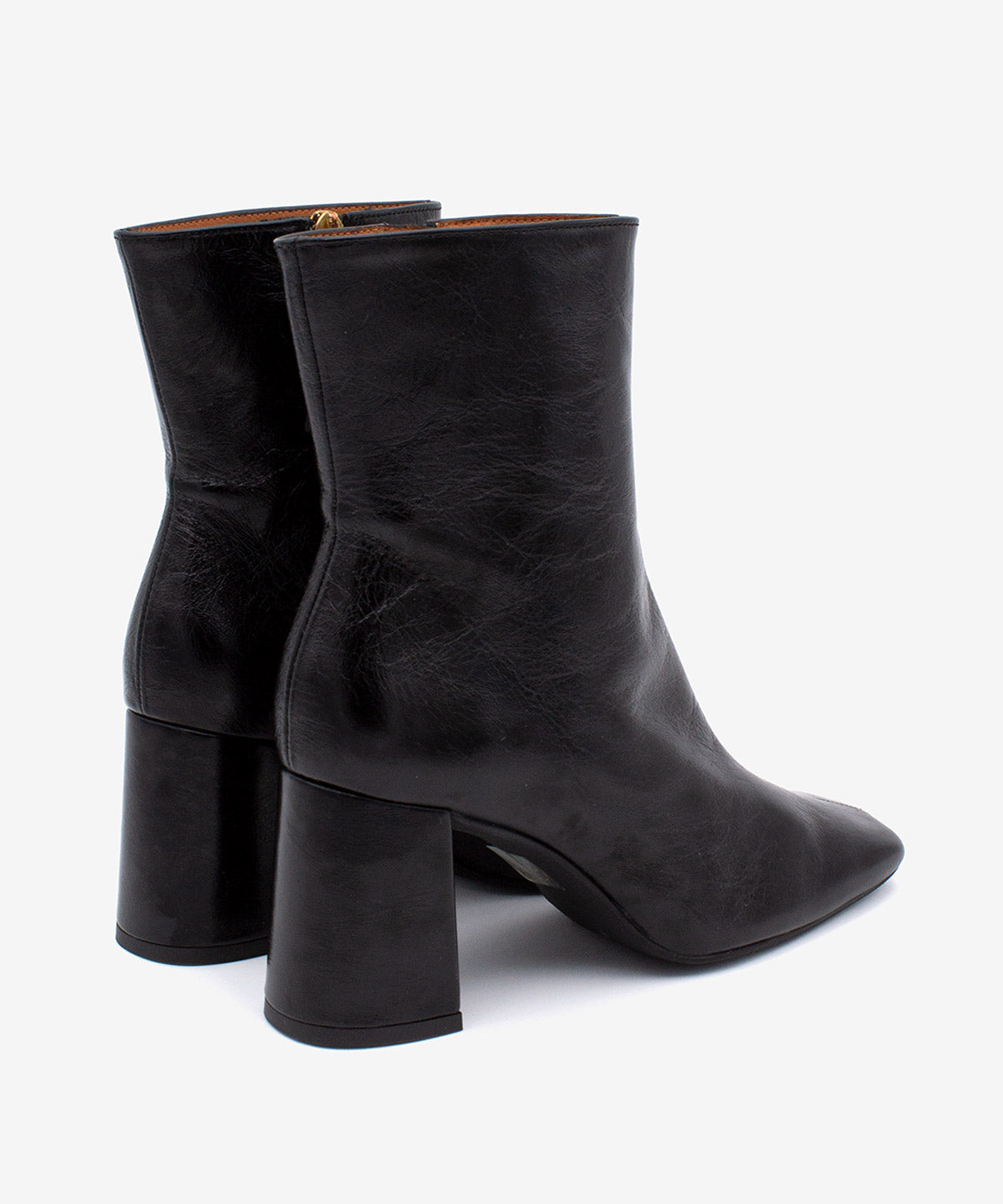 DRIMIA - Botín de mujer cómodo con tacón ancho de piel texturizada - Zapatos Negros - Zapatos de mujer Ángel Alarcón - Women Shoes 2026