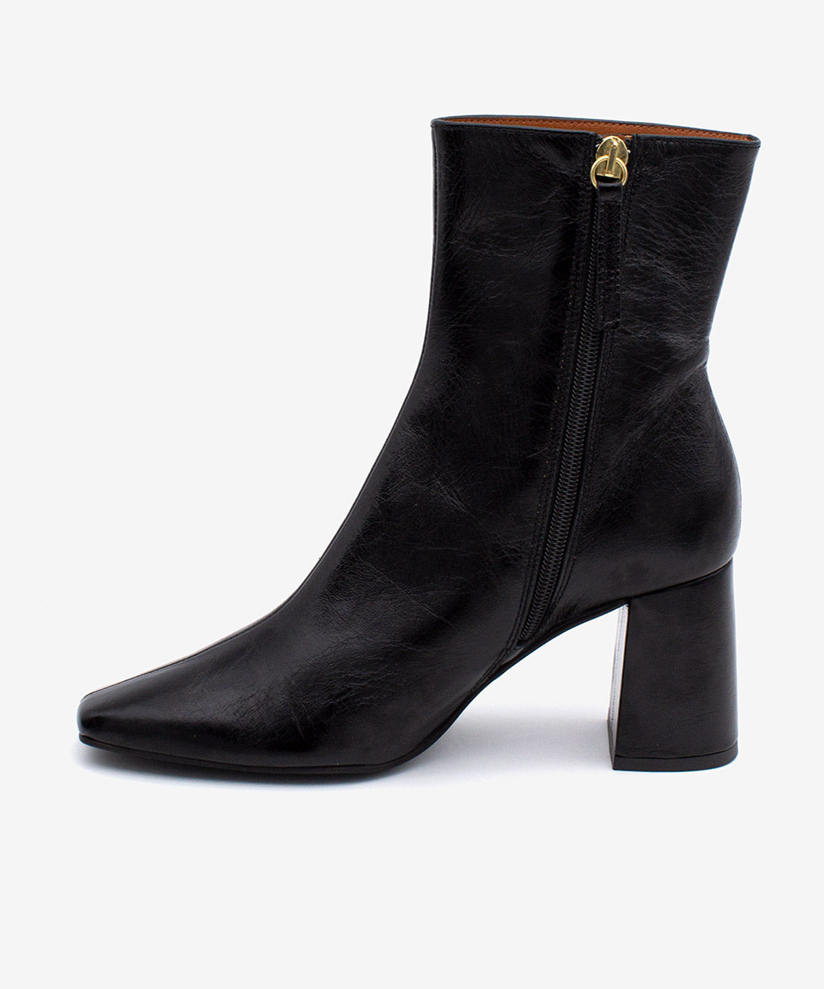 DRIMIA - Botín de mujer cómodo con tacón ancho de piel texturizada - Zapatos Negros - Zapatos de mujer Ángel Alarcón - Women Shoes 2026