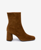 DRIMIA - Botín de tacón alto y ancho de serraje - Zapatos marrones - Zapatos de mujer Ángel Alarcón - Women Shoes 2026