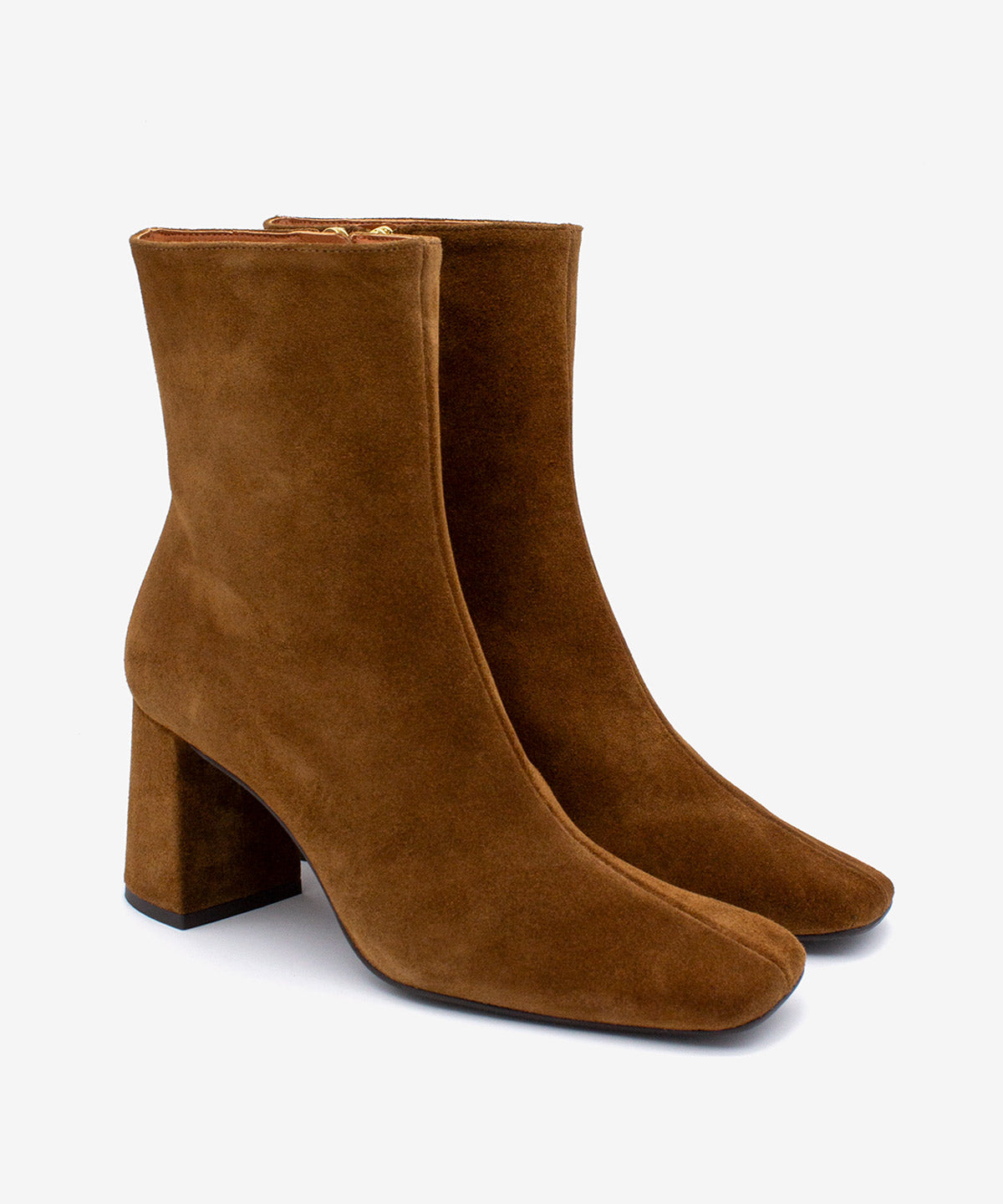 DRIMIA - Botín de tacón alto y ancho de serraje - Zapatos marrones - Zapatos de mujer Ángel Alarcón - Women Shoes 2026