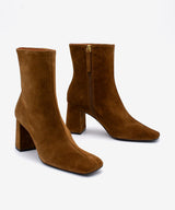 DRIMIA - Botín de tacón alto y ancho de serraje - Zapatos marrones - Zapatos de mujer Ángel Alarcón - Women Shoes 2026