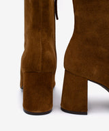 DRIMIA - Botín de tacón alto y ancho de serraje - Zapatos marrones - Zapatos de mujer Ángel Alarcón - Women Shoes 2026