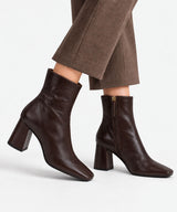 DRIMIA - Botín de mujer con tacón cómodo ancho de piel brillante texturizada - Zapatos m. oscuro - Zapatos de mujer Ángel Alarcón - Women Shoes 2026
