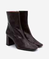 DRIMIA - Botín de mujer con tacón cómodo ancho de piel brillante texturizada - Zapatos m. oscuro - Zapatos de mujer Ángel Alarcón - Women Shoes 2026