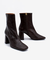 DRIMIA - Botín de mujer con tacón cómodo ancho de piel brillante texturizada - Zapatos m. oscuro - Zapatos de mujer Ángel Alarcón - Women Shoes 2026