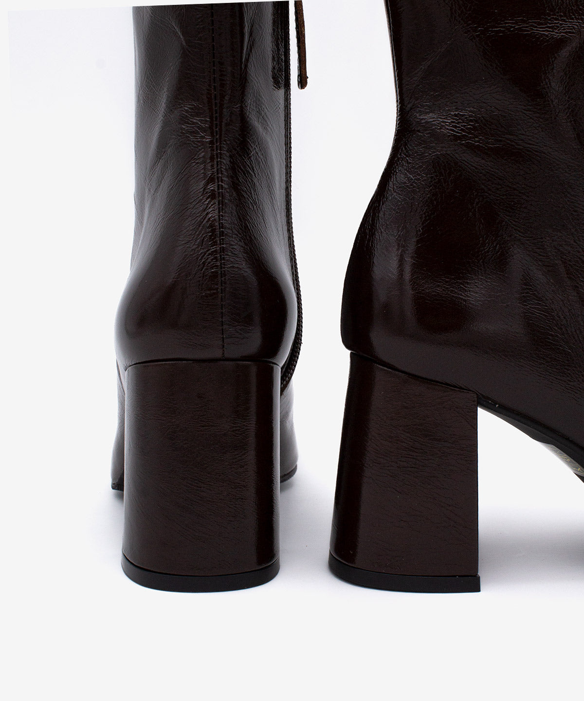 DRIMIA - Botín de mujer con tacón cómodo ancho de piel brillante texturizada - Zapatos m. oscuro - Zapatos de mujer Ángel Alarcón - Women Shoes 2026