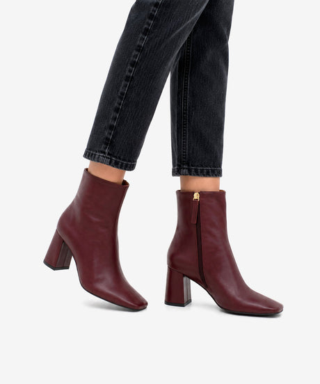 DRIMIA - Botín de tacón alto y ancho de piel lisa - Zapatos Negros - Zapatos de mujer Ángel Alarcón - Women Shoes 2026