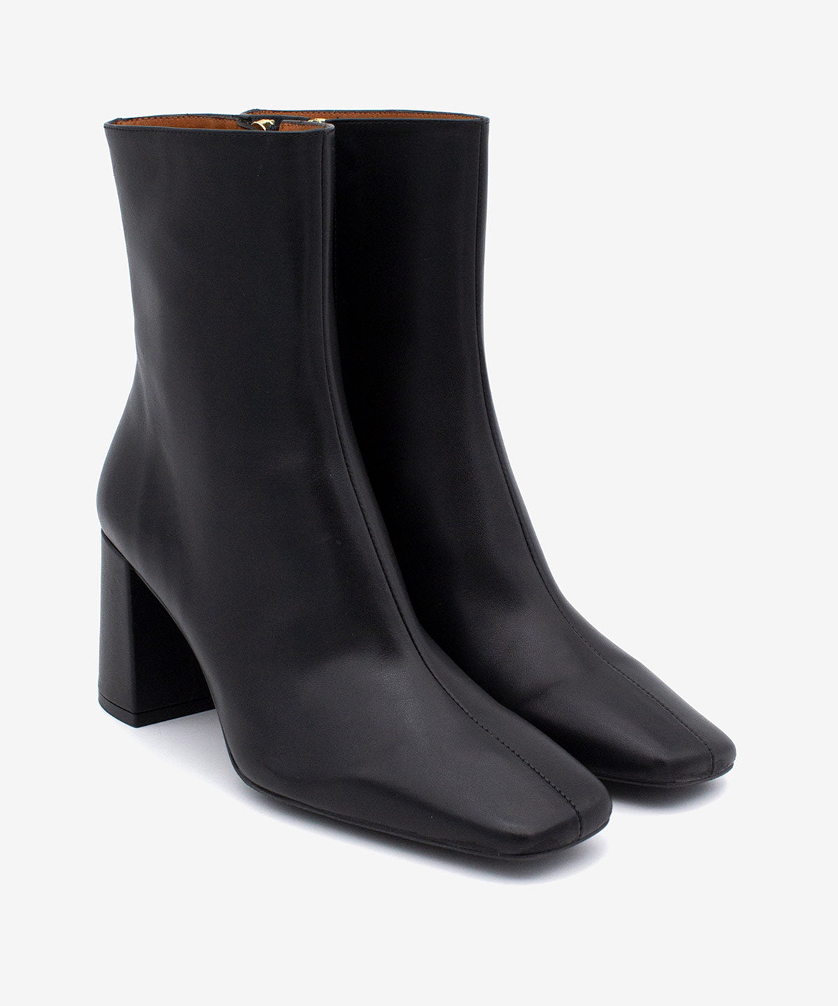 DRIMIA - Botín de tacón alto y ancho de piel lisa - Zapatos Negros - Zapatos de mujer Ángel Alarcón - Women Shoes 2026