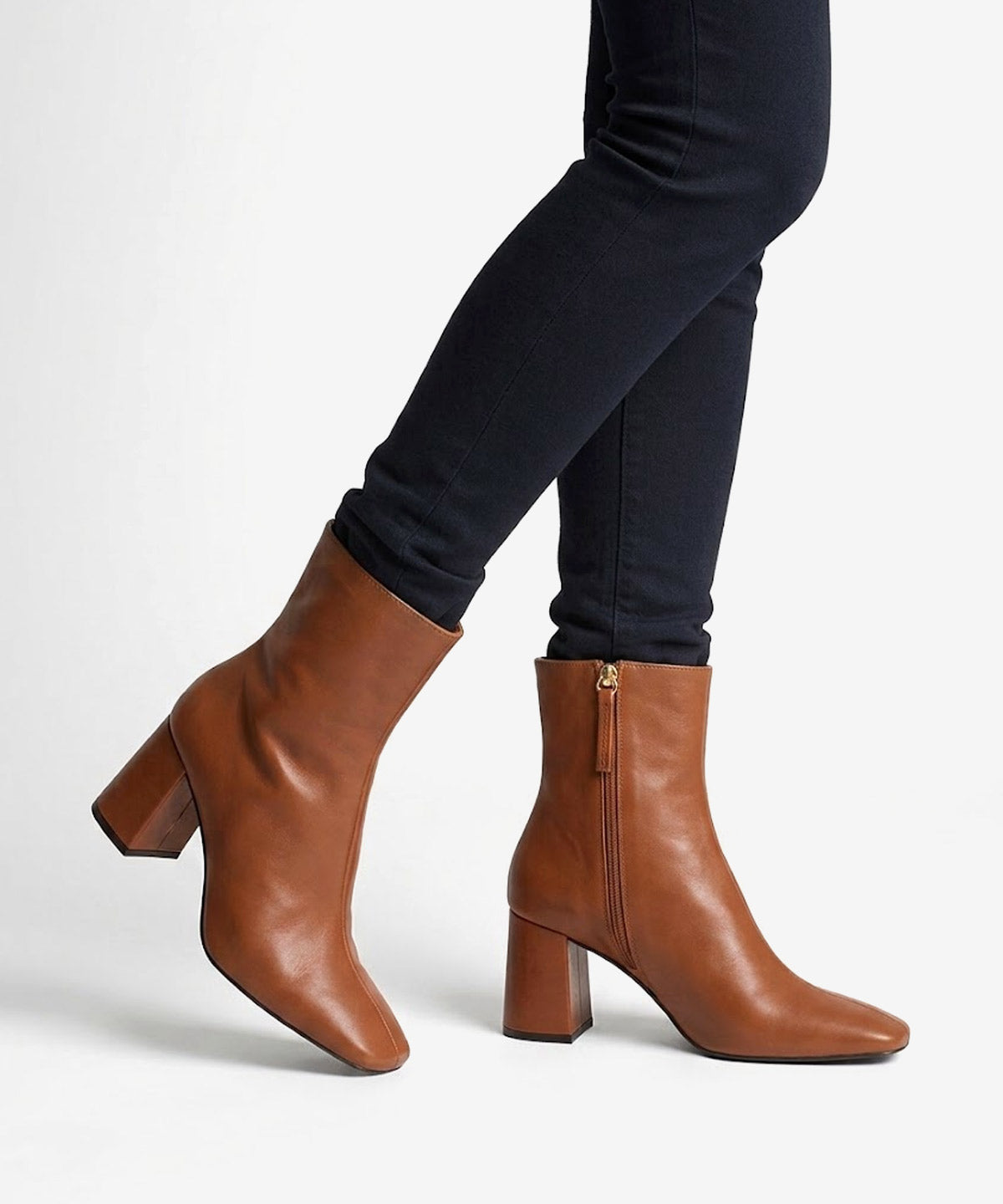 DRIMIA - Botín de tacón alto y ancho de piel lisa - Zapatos Negros - Zapatos de mujer Ángel Alarcón - Women Shoes 2026