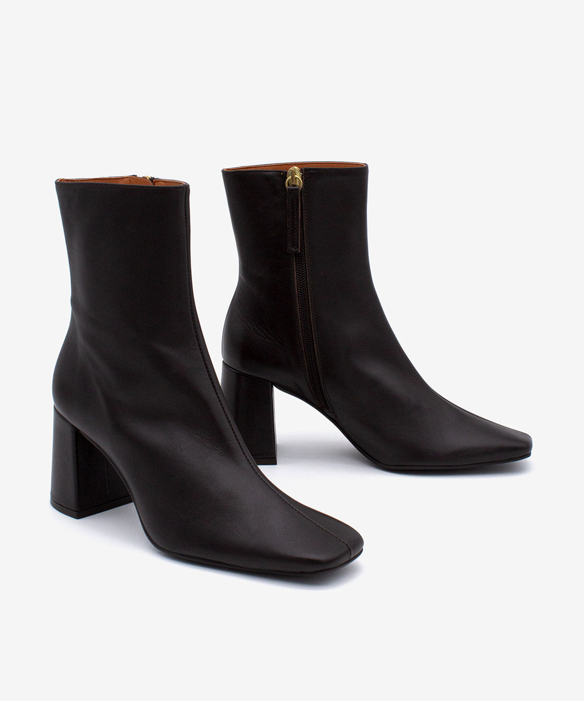 DRIMIA - Botín de mujer cómodo de tacón alto y ancho de piel lisa - Zapatos Negros - Zapatos de mujer Ángel Alarcón - Women Shoes 2026