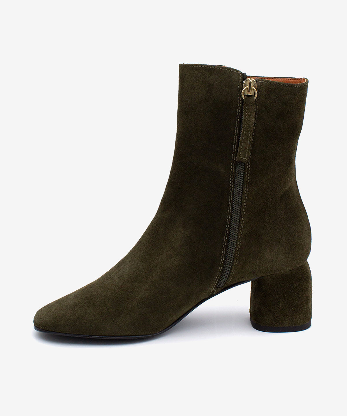 MURIELLE - Botín de tacón de diseño con puntera redonda de serraje - Zapatos m. oscuro - Zapatos de mujer Ángel Alarcón - Women Shoes 2026