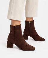 MURIELLE - Botín de tacón de diseño con puntera redonda de serraje - Zapatos m. oscuro - Zapatos de mujer Ángel Alarcón - Women Shoes 2026