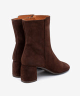 MURIELLE - Botín de tacón de diseño con puntera redonda de serraje - Zapatos m. oscuro - Zapatos de mujer Ángel Alarcón - Women Shoes 2026
