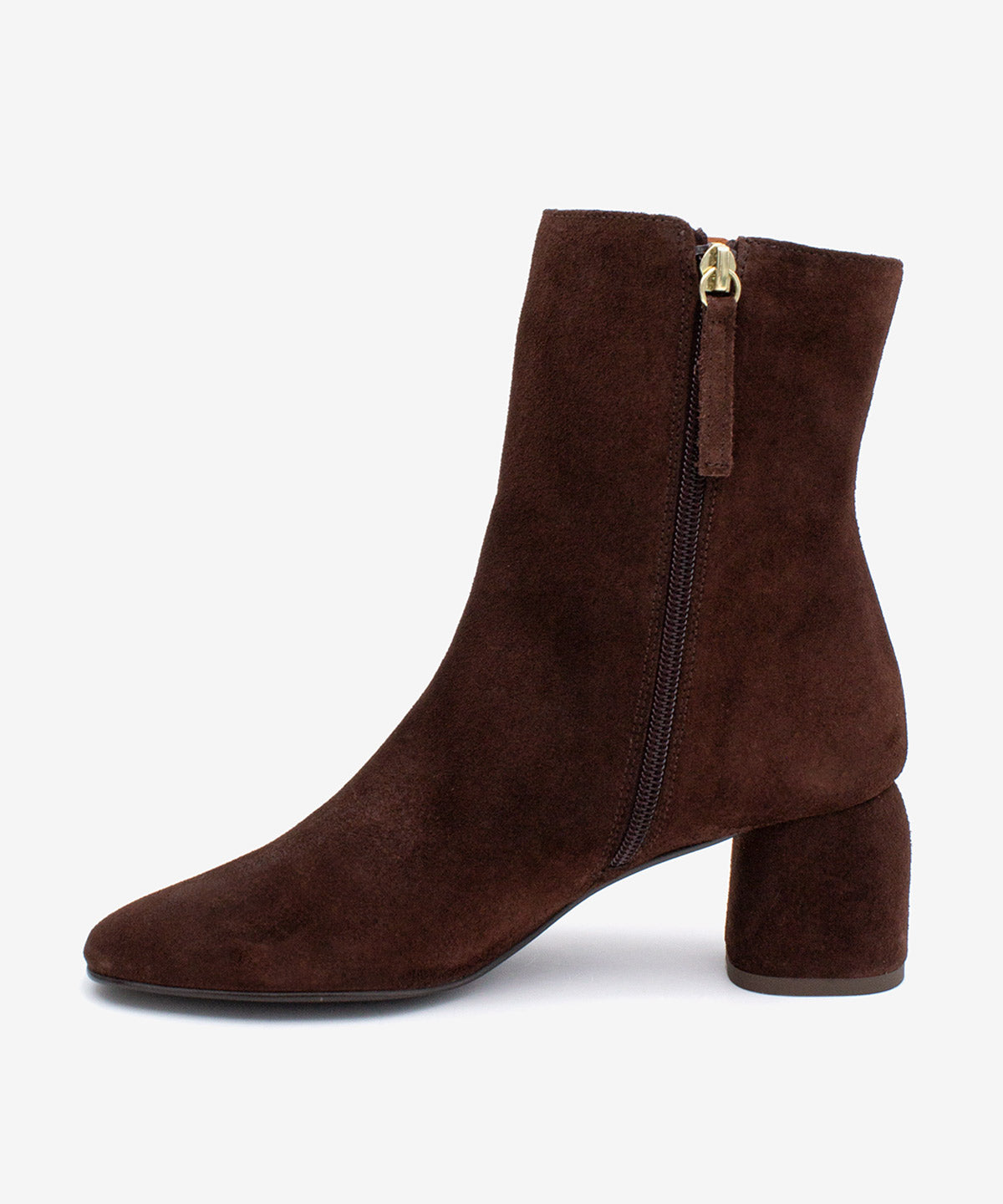 MURIELLE - Botín de tacón de diseño con puntera redonda de serraje - Zapatos m. oscuro - Zapatos de mujer Ángel Alarcón - Women Shoes 2026