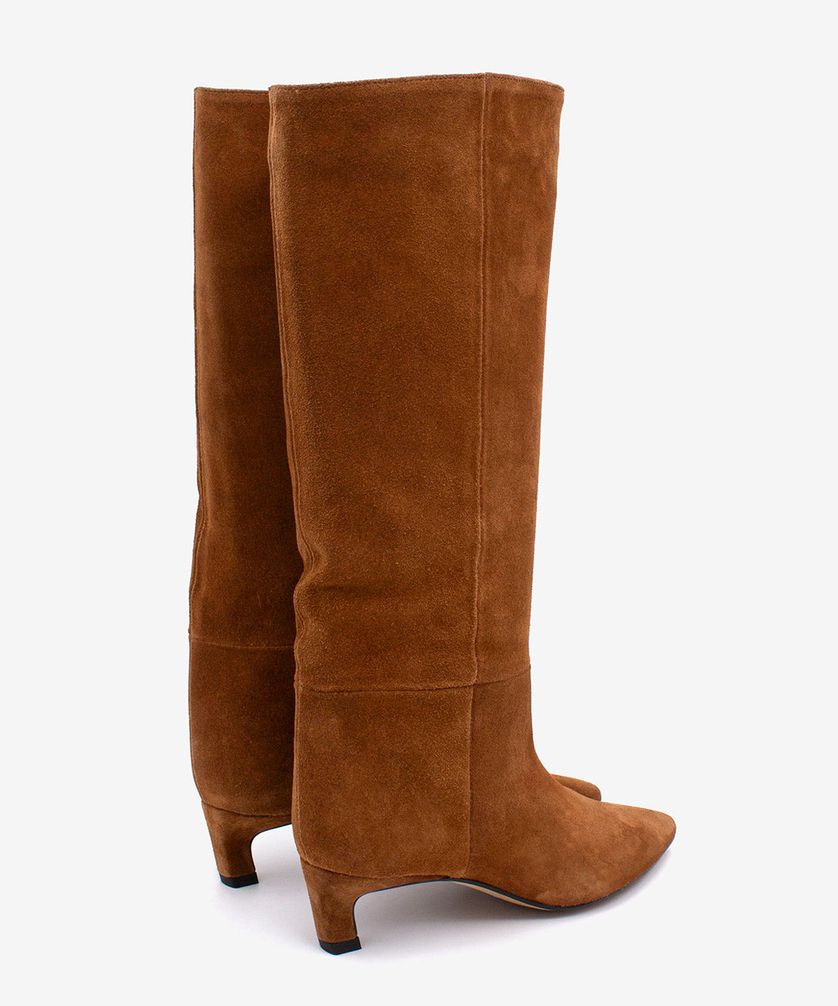 GAELLE - Bota gaucha moderna de tacón bajo de serraje - Zapatos color cuero - Zapatos de mujer Ángel Alarcón - Women Shoes 2026