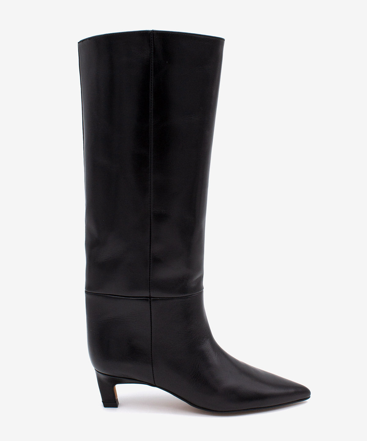 GAELLE - Bota alta de caña ancha en piel lisa semibrillo - Zapatos Negros - Zapatos de mujer Ángel Alarcón - Women Shoes 2026