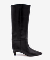 GAELLE - Bota alta de caña ancha en piel lisa semibrillo - Zapatos Negros - Zapatos de mujer Ángel Alarcón - Women Shoes 2026